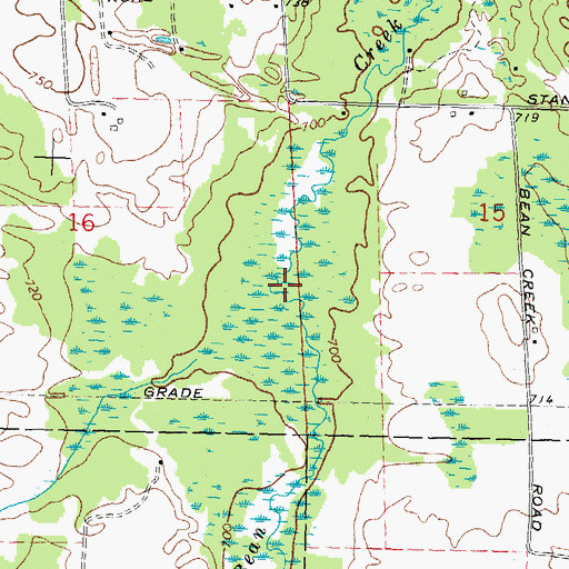 Topographic Map of Morrison Creek, MI