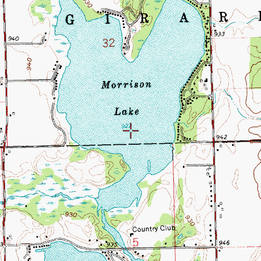 Topographic Map of Morrison Lake, MI