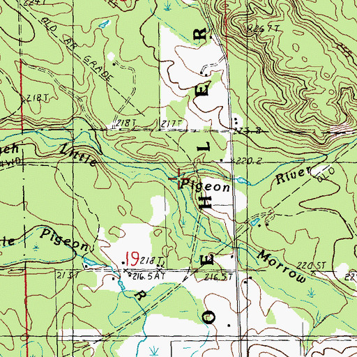Topographic Map of Morrow Creek, MI