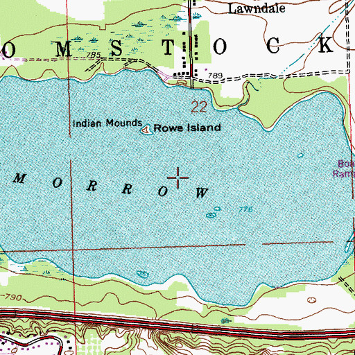 Topographic Map of Morrow Lake, MI