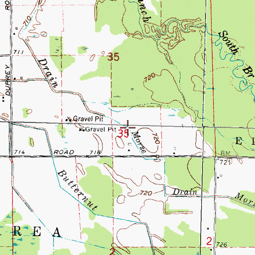 Topographic Map of Morse Drain, MI