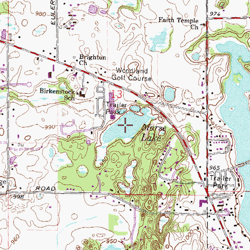 Topographic Map of Morse Lake, MI