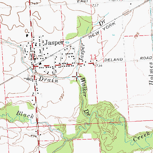 Topographic Map of Morse Lord Drain, MI