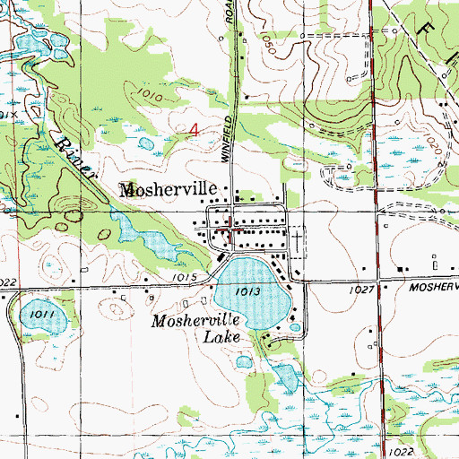 Topographic Map of Mosherville, MI