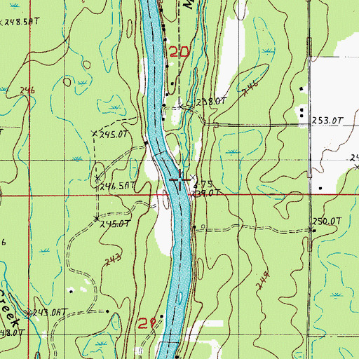 Topographic Map of Mosquito Creek, MI