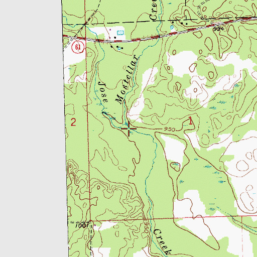 Topographic Map of Mostellar Creek, MI