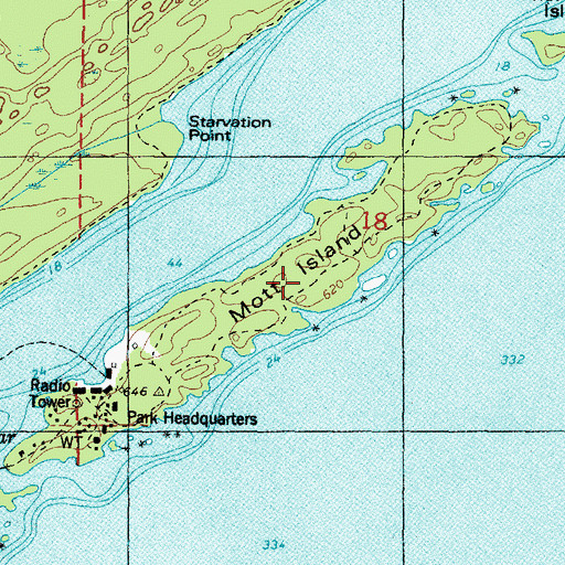 Topographic Map of Mott Island, MI
