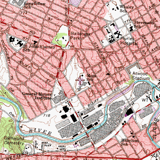 Topographic Map of Mott School, MI