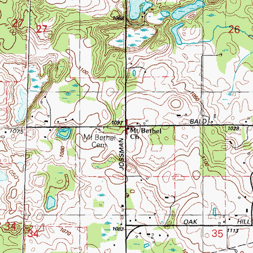 Topographic Map of Mount Bethel Church, MI