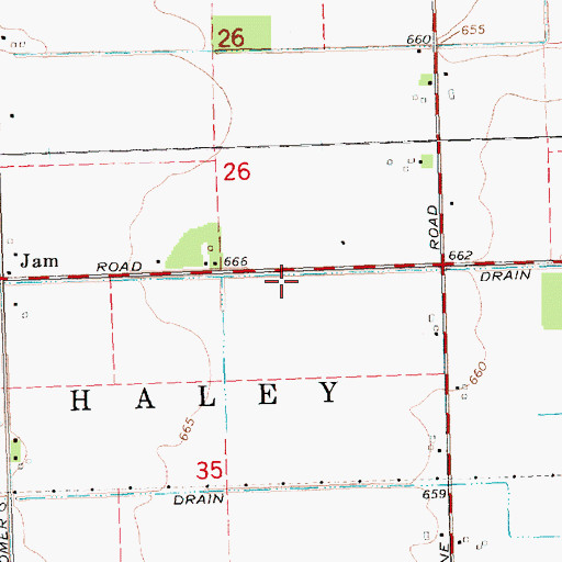 Topographic Map of Mount Haley Drain, MI