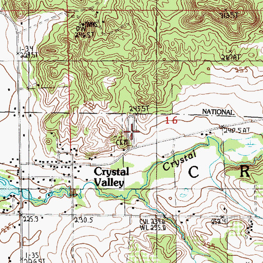 Topographic Map of Mount Malissa Cemetery, MI