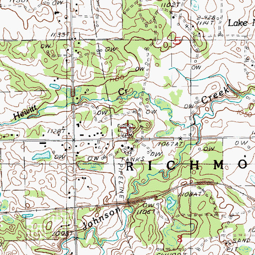 Topographic Map of Mount Olivet Cemetery, MI