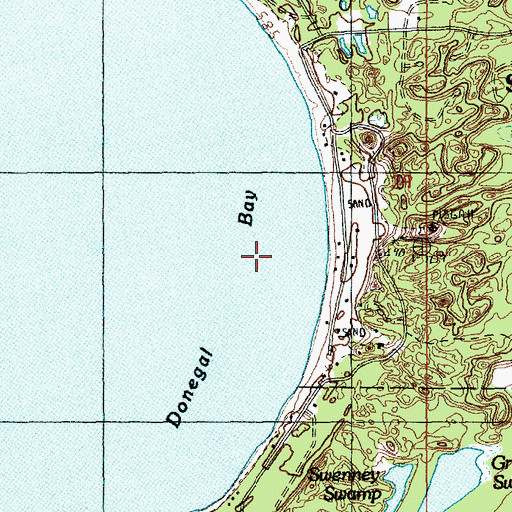 Topographic Map of Donegal Bay, MI