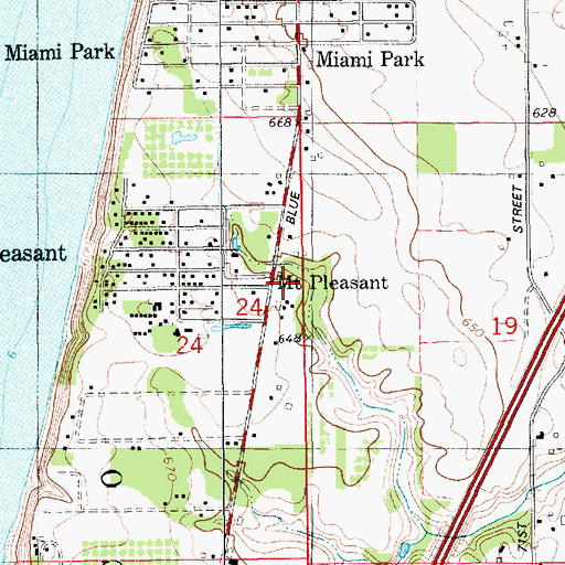 Topographic Map of Mount Pleasant, MI