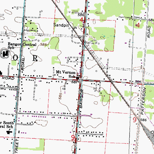 Topographic Map of Mount Vernon School, MI