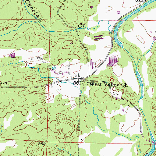 Topographic Map of West Valley, AR