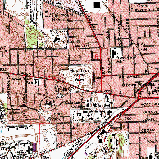 Topographic Map of Mountain Home Cemetery, MI