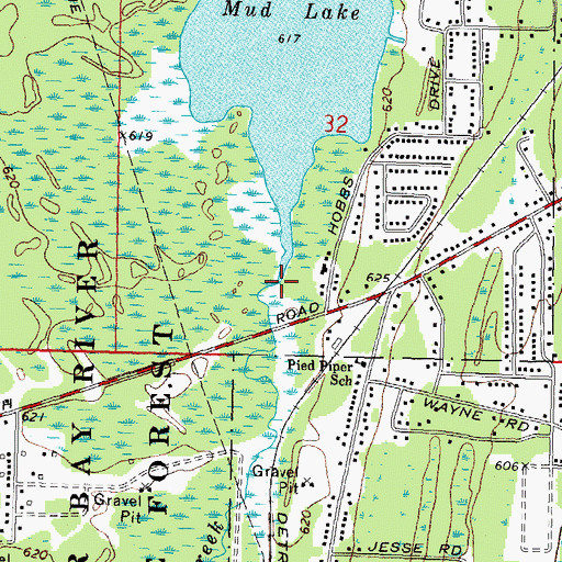 Topographic Map of Mud Creek, MI
