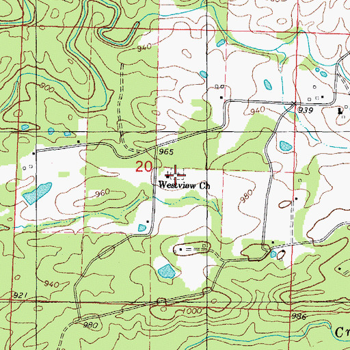 Topographic Map of Westview Cemetery, AR