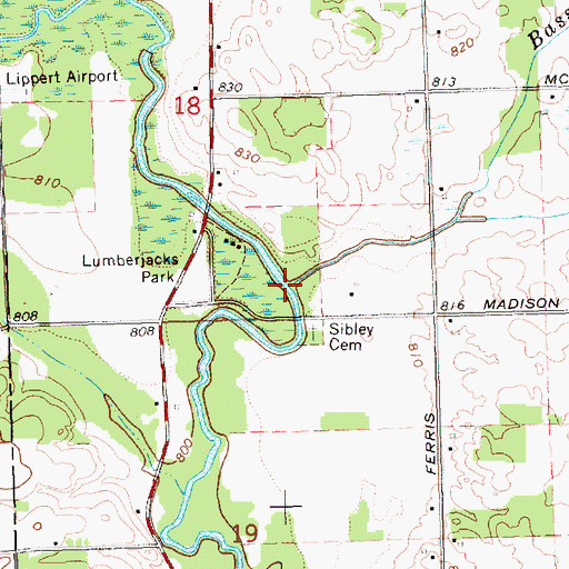 Topographic Map of Mud Creek, MI