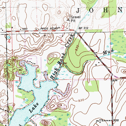 Topographic Map of Mud Creek, MI