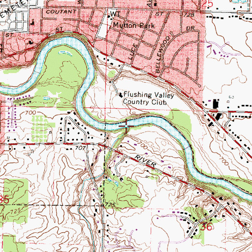 Topographic Map of Mud Creek, MI