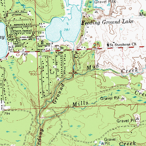 Topographic Map of Mud Creek, MI