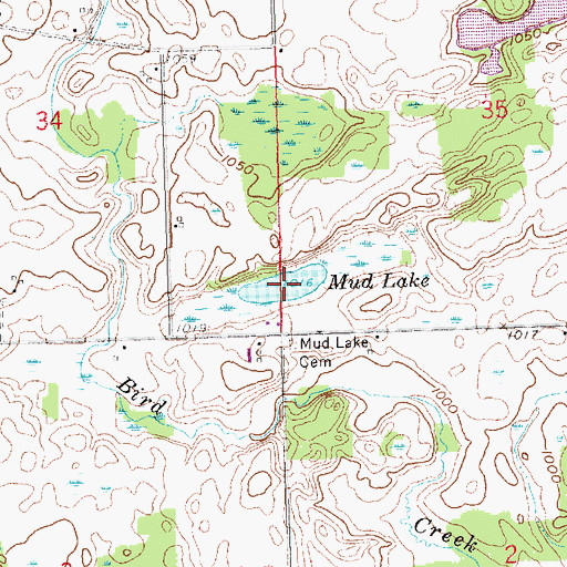 Topographic Map of Mud Lake, MI