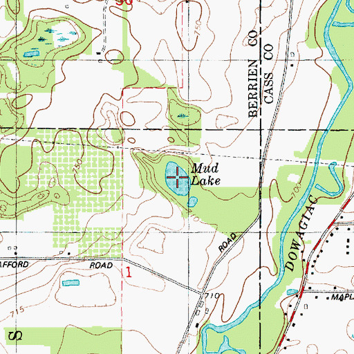 Topographic Map of Mud Lake, MI