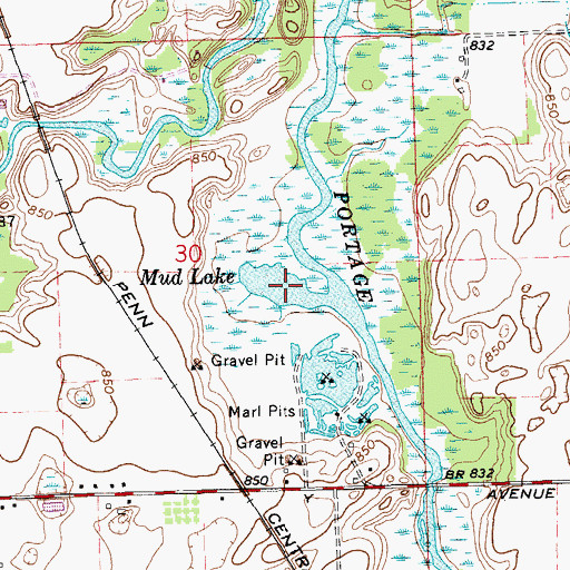 Topographic Map of Mud Lake, MI