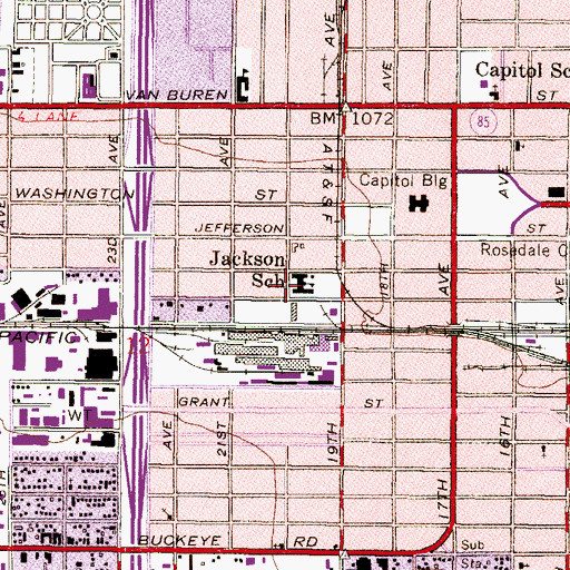Topographic Map of Jackson School, AZ