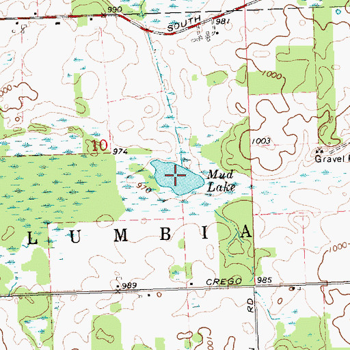 Topographic Map of Mud Lake, MI