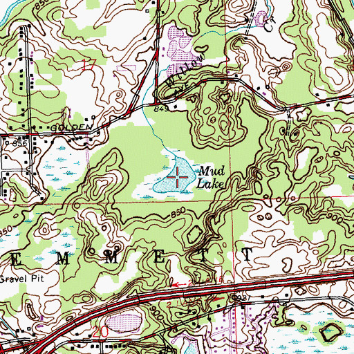 Topographic Map of Mud Lake, MI