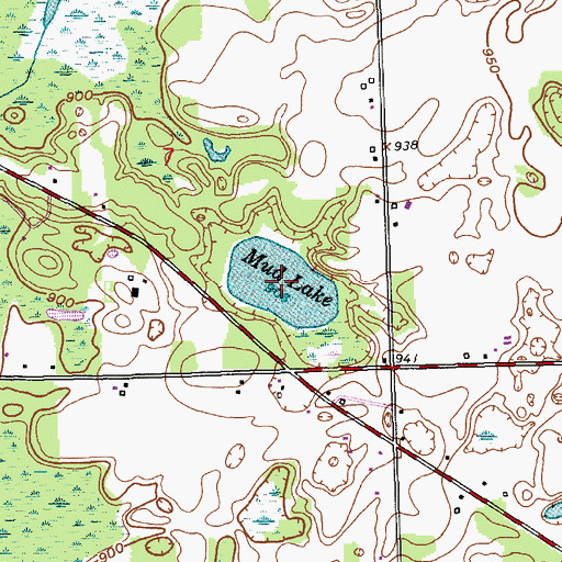 Topographic Map of Mud Lake, MI