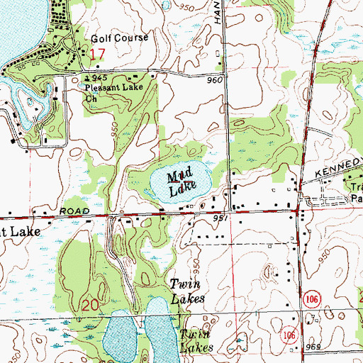 Topographic Map of Mud Lake, MI