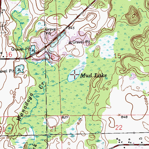 Topographic Map of Mud Lake, MI