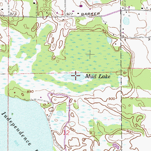 Topographic Map of Mud Lake, MI