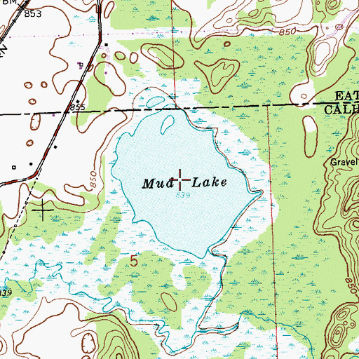 Topographic Map of Mud Lake, MI