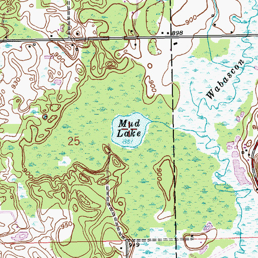Topographic Map of Mud Lake, MI