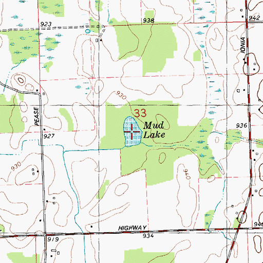 Topographic Map of Mud Lake, MI
