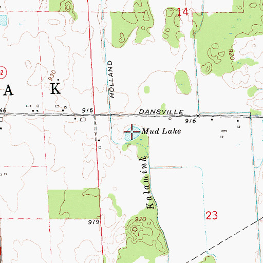 Topographic Map of Mud Lake, MI