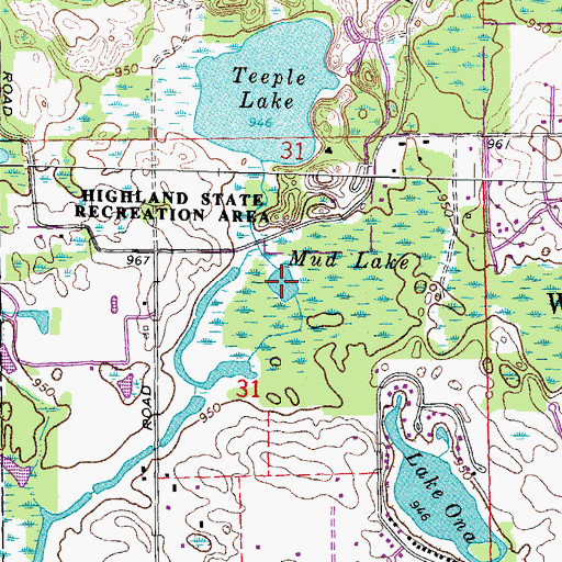 Topographic Map of Mud Lake, MI
