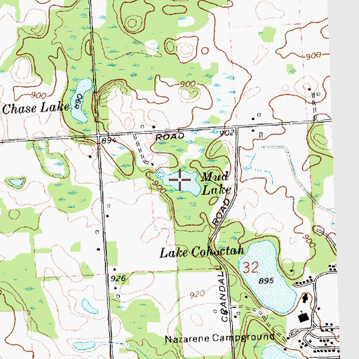 Topographic Map of Mud Lake, MI