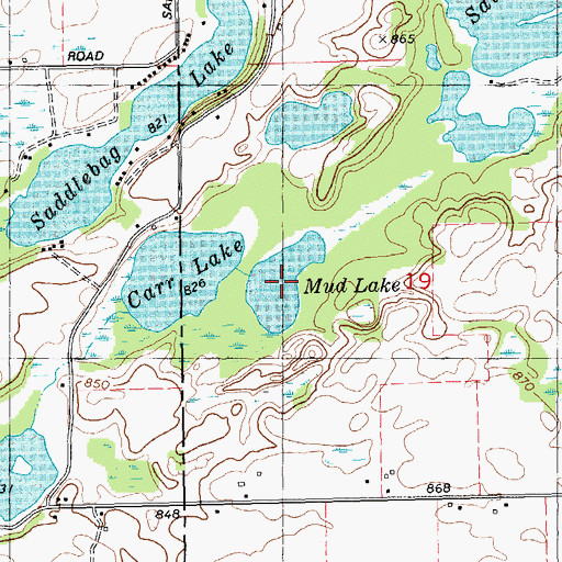 Topographic Map of Mud Lake, MI