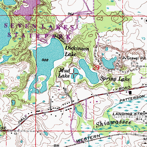 Topographic Map of Mud Lake, MI