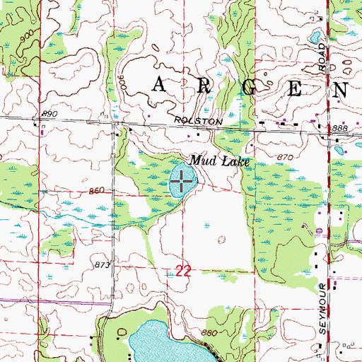 Topographic Map of Mud Lake, MI
