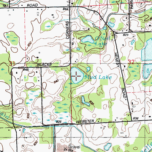 Topographic Map of Mud Lake, MI