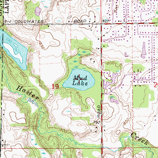 Topographic Map of Mud Lake, MI