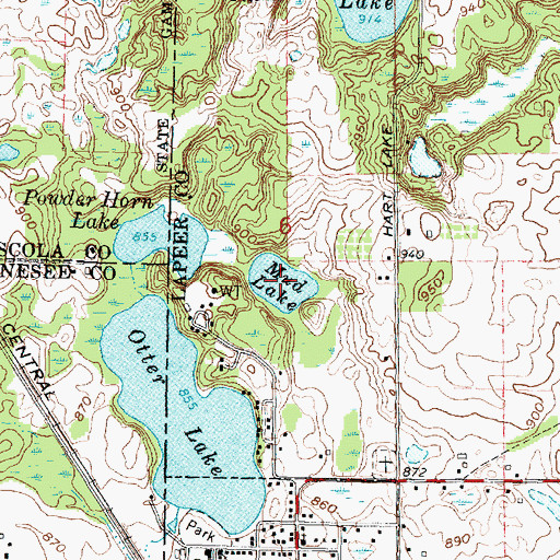 Topographic Map of Mud Lake, MI