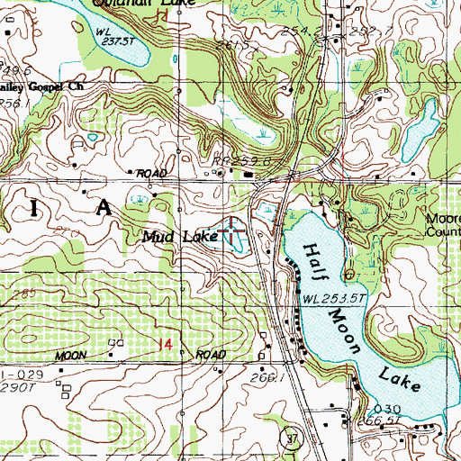 Topographic Map of Mud Lake, MI